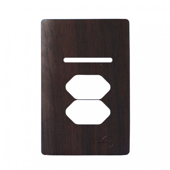 Placa p/ 1 Interruptor + 2 tomadas 4x2 - Novara Tabaco